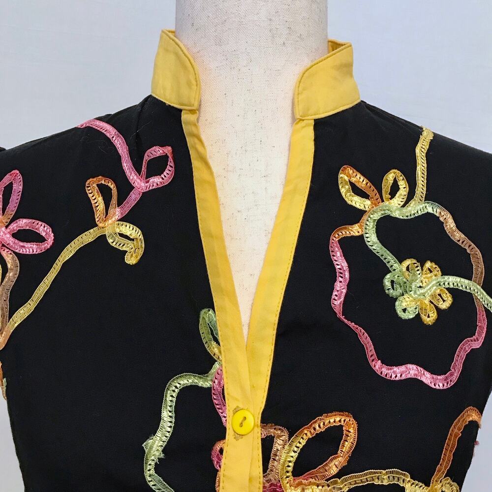 Zara Basic Cap Sleeves Button Down Blouse Women M - image 2